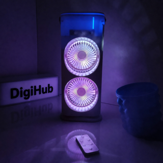 پنکه مه‌پاش دوقلو ریموت دار شارژی RGB اورجینال